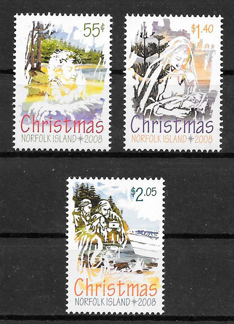 filatelia colección navidad Norfolk Island 2008 