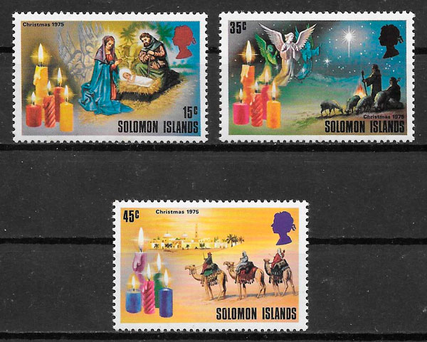 sellos navidad Salomon Islands 1975