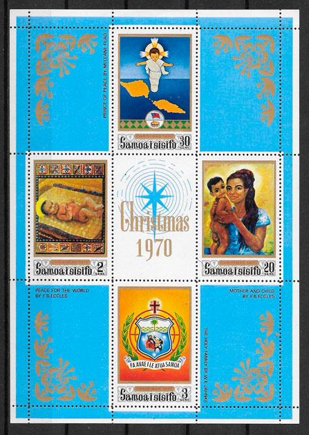 sellos navidad Samoa 1970