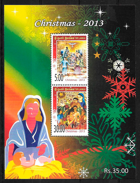 sellos navidad Sri Lanka 2013