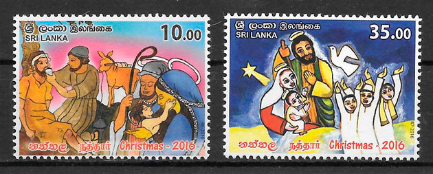 sellos navidad Sri Lanka 2016