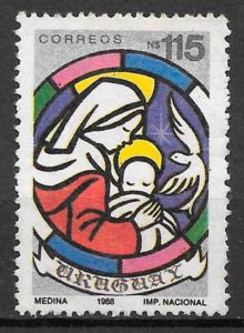 filatelia navidad Uruguay 1988
