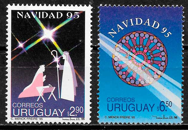 filatelia navidad Uruguay 1995