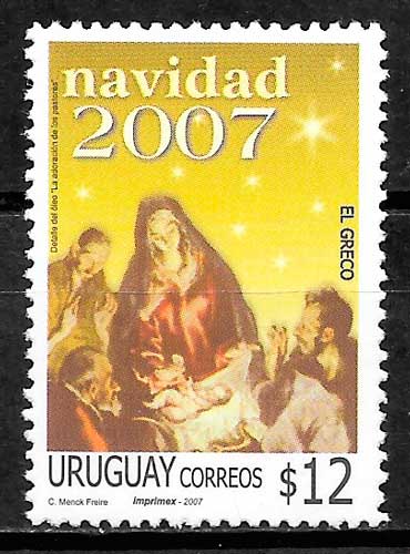 sellos navidad Uruguay 2007