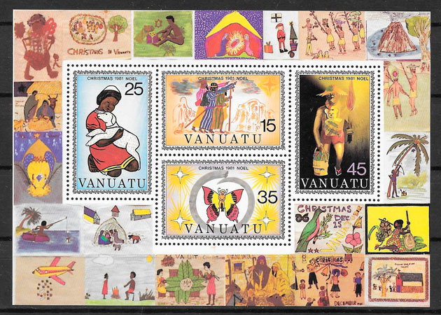 sellos navidad Vanatu 1981
