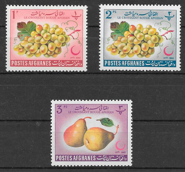 sellos frutas Afganistan 1962