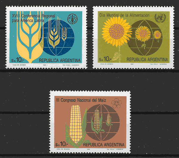 colección sellos frutas 1984 Argentina