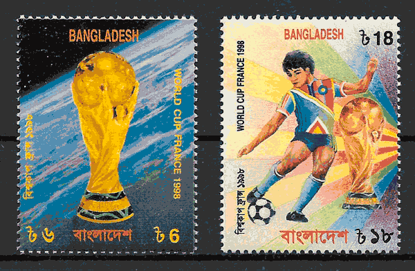 sellos fútbol Bangladesh 1998