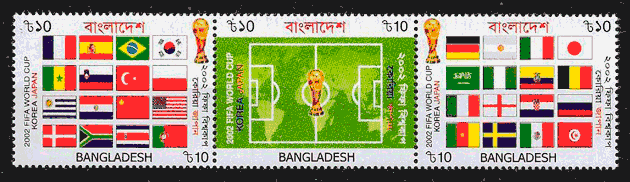 filatelia colección fútbol Bangladesh 2002