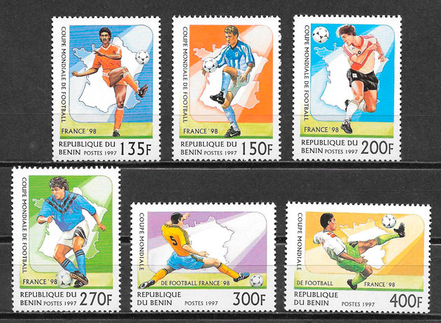 sellos fútbol Benin 1997