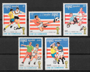 filatelia fútbol Camboya 1992