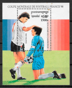 filatelia fútbol Camboya 1996