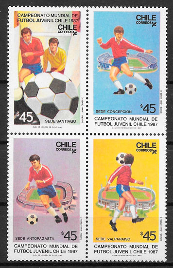 colección sellos fútbol Chile 1988