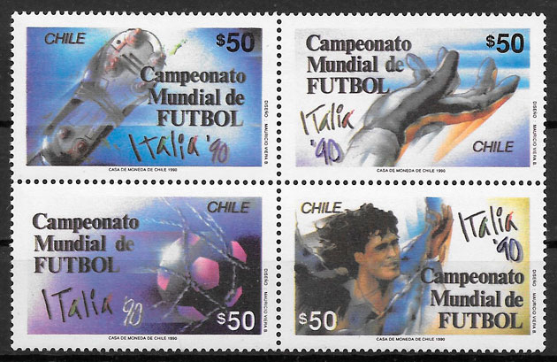 sellos fútbol Chile 1990