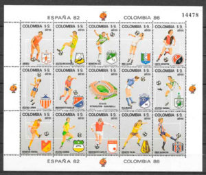 filatelia fútbol Colombia 1982