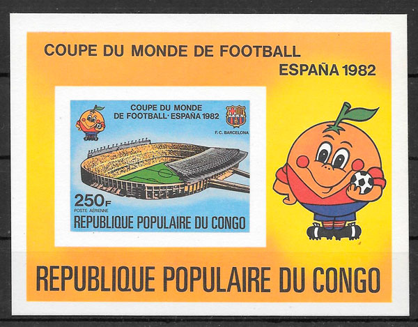 sellos fútbol Congo 1980