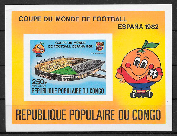 sellos fútbol Congo 1980