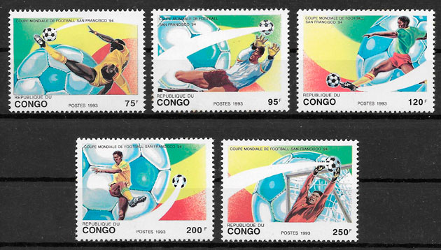 sellos fútbol Congo 1993