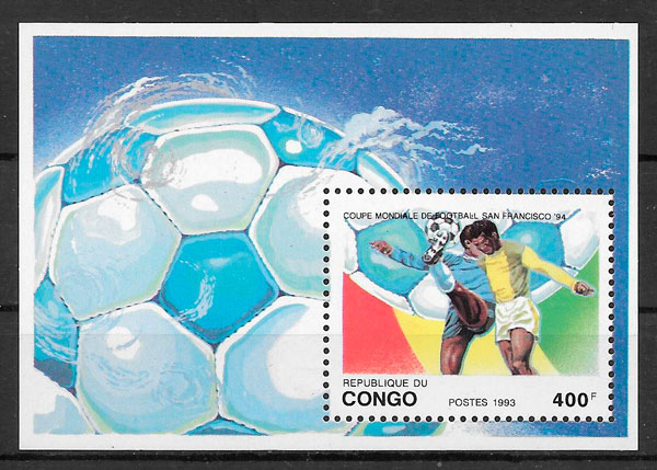 sellos fútbol Congo 1993