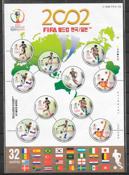 filatelia fútbol Corea 2002