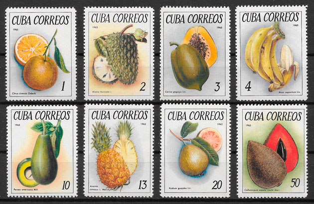 selos frutas Cuba 1963