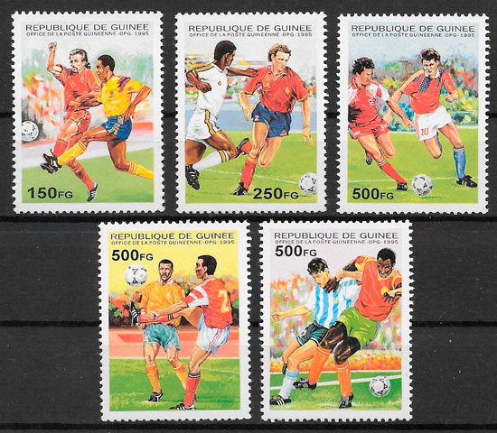 filatelia colección fútbol Guinea 1995