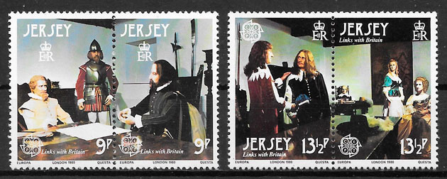 sellos Europa Jersey 1980