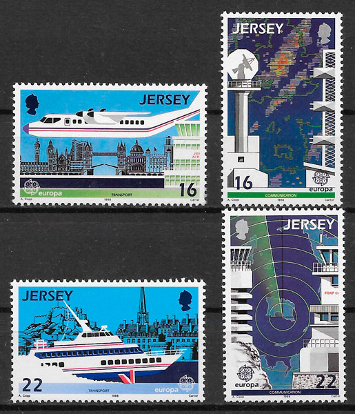 filatelia colección Europa Jersey 1988