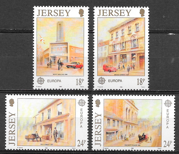 sellos Europa Jersey 1990