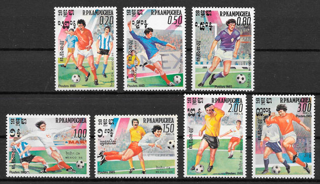 sellos fútbol Kampuchea 1984