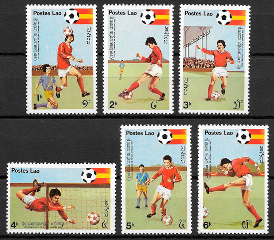 filatelia fútbol Laos 1981