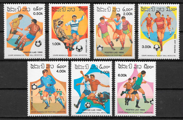 colección sellos fútbol 1986