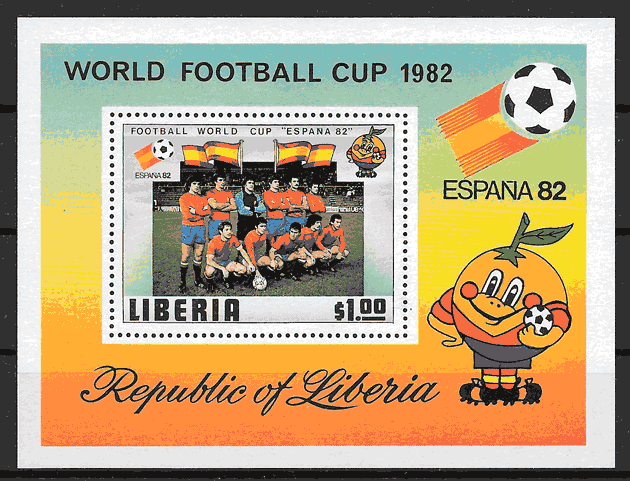 sellos futbol 1981 Liberia