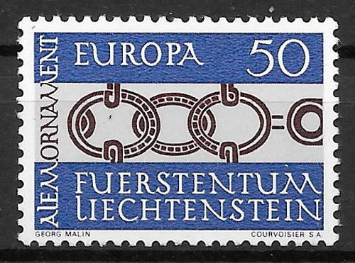 filatelia Europa Liechtenstein 1965