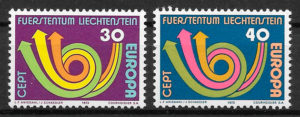 colección sellos Europa Liechtenstein 1973