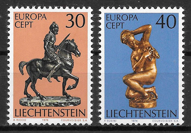 colección sellos Europa Liechtenstein 1974