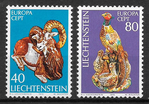 sellos Europa Liechtenstein 1976