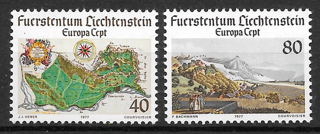 sellos Europa Liechtenstein 1977