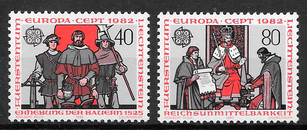 sellos Europa Liechtenstein1982