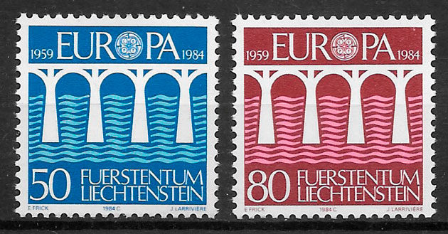 sellos Europa Liechtenstein 1984
