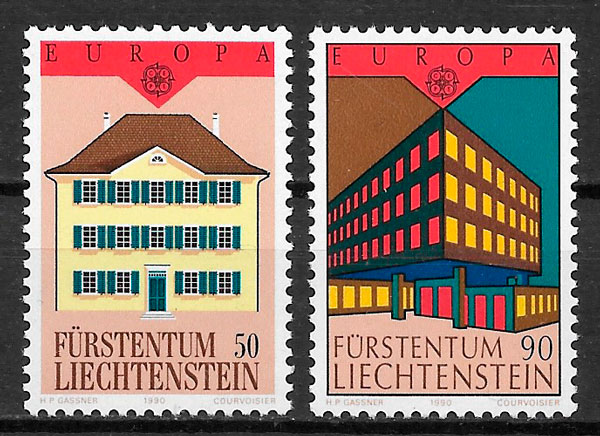 filatelia Europa Liechtenstein 1990