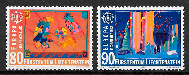 sellos Europa Liechtenstein 1992