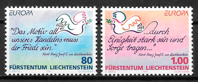 filatelia Europa Liechtenstein 1995