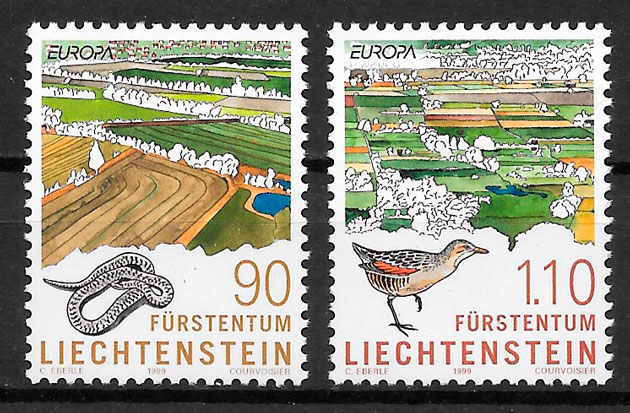 filatelia colección Europa Liechtenstein 1999