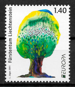 filatelia colección Europa Liechtenstein 2011