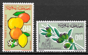 sellos frutas Marruecos 1966