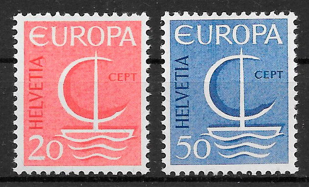 filatelia Europa Suiza 1965