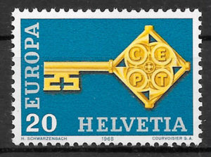 filatelia Europa Suiza 1968