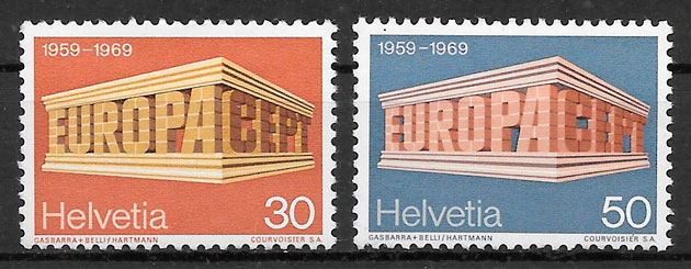 coleccion sellos Europa suiza 1969