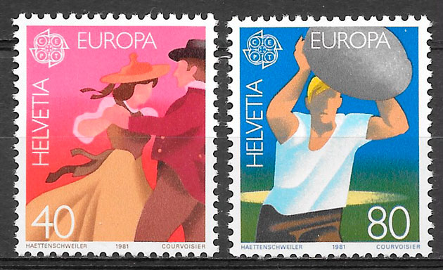 sellos Europa Suiza 1981